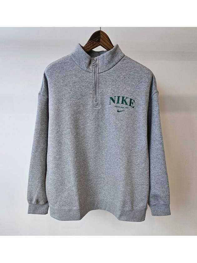 Essential Fleece Anorak Sweatshirt Grey - NIKE - BALAAN 6