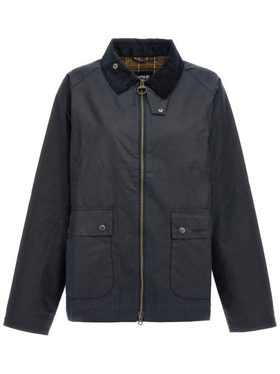 Bedale Short Wax Zip Up Jacket Navy - BARBOUR - BALAAN 2