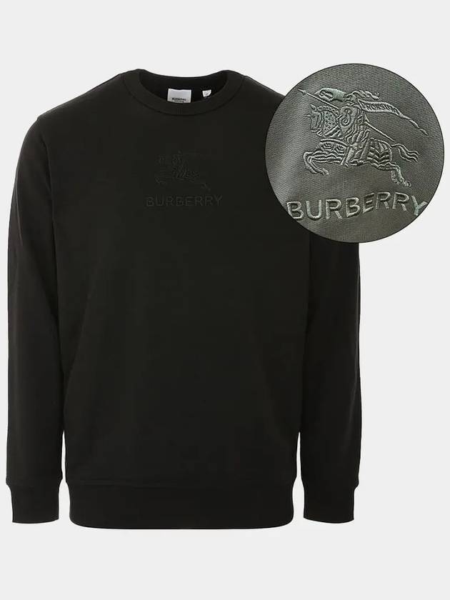 Embroidered EKD Logo Cotton Sweatshirt Black - BURBERRY - BALAAN 2