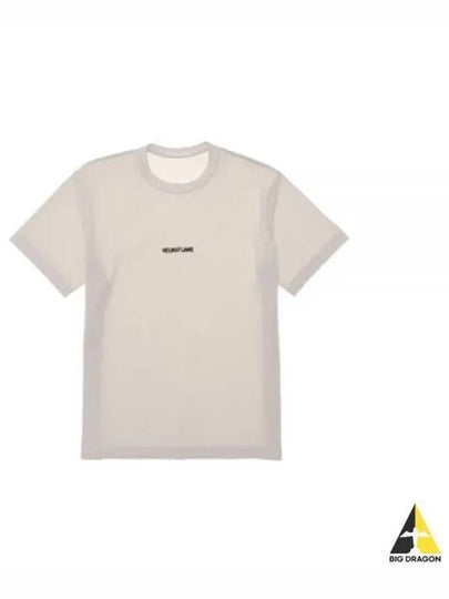 Inside Out Logo Short Sleeve T-Shirt Beige - HELMUT LANG - BALAAN 2