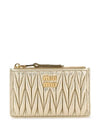 Matelasse Leather Envelope Card Wallet Pyrite - MIU MIU - BALAAN 1