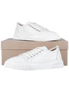 Lace Up Logo Leather Low Top Sneakers White - AMI - BALAAN 11