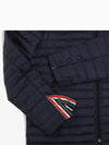 Matte Nylon 4-Bar Stripe Downfill Quilted Hoodie Padding Navy - THOM BROWNE - BALAAN 4