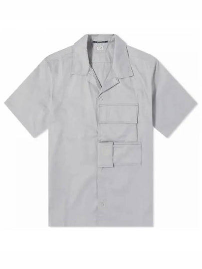 Metropolis Gabardine Short Sleeve Shirt Grey - CP COMPANY - BALAAN 2