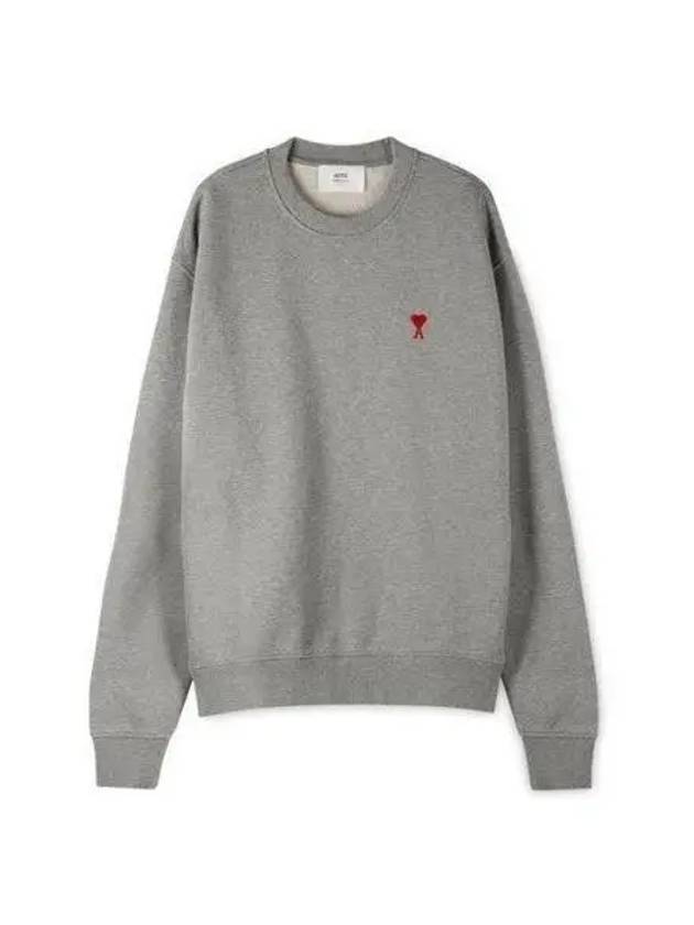 Small Heart Logo Sweatshirt Grey - AMI - BALAAN 2