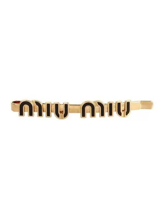 Enamel Metal Hair Clip Gold - MIU MIU - BALAAN 2