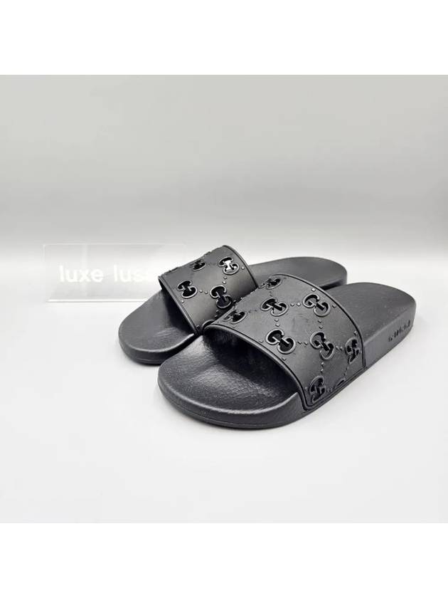 Rubber GG Slippers Black - GUCCI - BALAAN 2