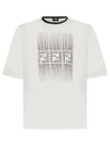 FF Print Cotton Short Sleeve T-Shirt Ivory - FENDI - BALAAN 2