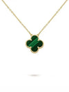 Van Cleef & Arpels Vintage Alhambra Pendant Necklace Yellow Gold Malachite - VANCLEEFARPELS - BALAAN 2