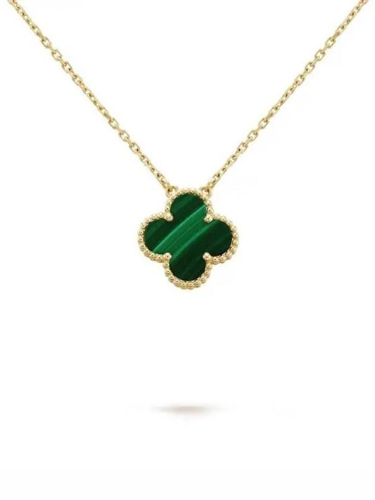 Van Cleef & Arpels Vintage Alhambra Pendant Necklace Yellow Gold Malachite - VANCLEEFARPELS - BALAAN 2