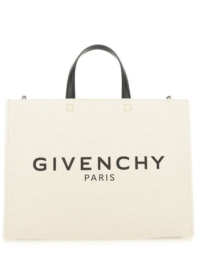 G Logo Canvas Medium Tote Bag Beige - GIVENCHY - BALAAN 2