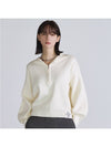 Half Zip Up Hood Pullover Knit Top Ivory - THE GREEN LAB - BALAAN 2