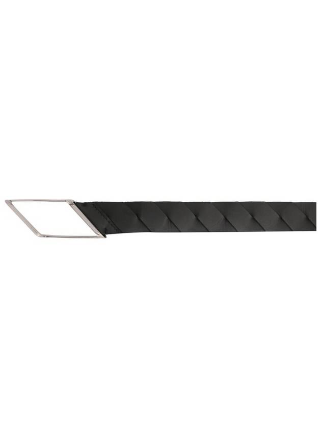 Regular Diagonal Intrecciato Leather Belt Black - BOTTEGA VENETA - BALAAN 4