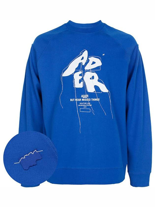 Logo Print Cotton Sweatshirt Blue - ADER ERROR - BALAAN 2