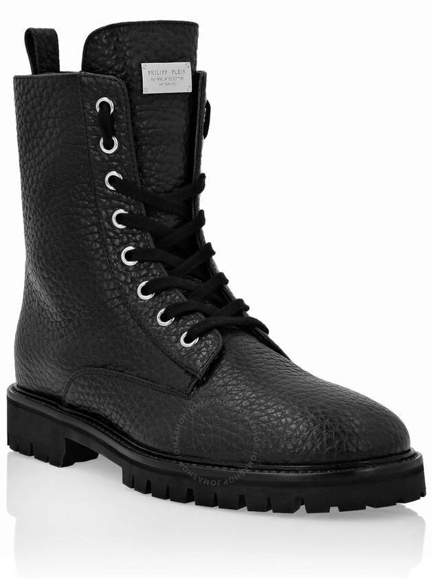 Philipp Plein Stars Studs Leather Commando Boots, Brand Size 35 ( US Size 5 ) - PHILIPP PLEIN - BALAAN 2