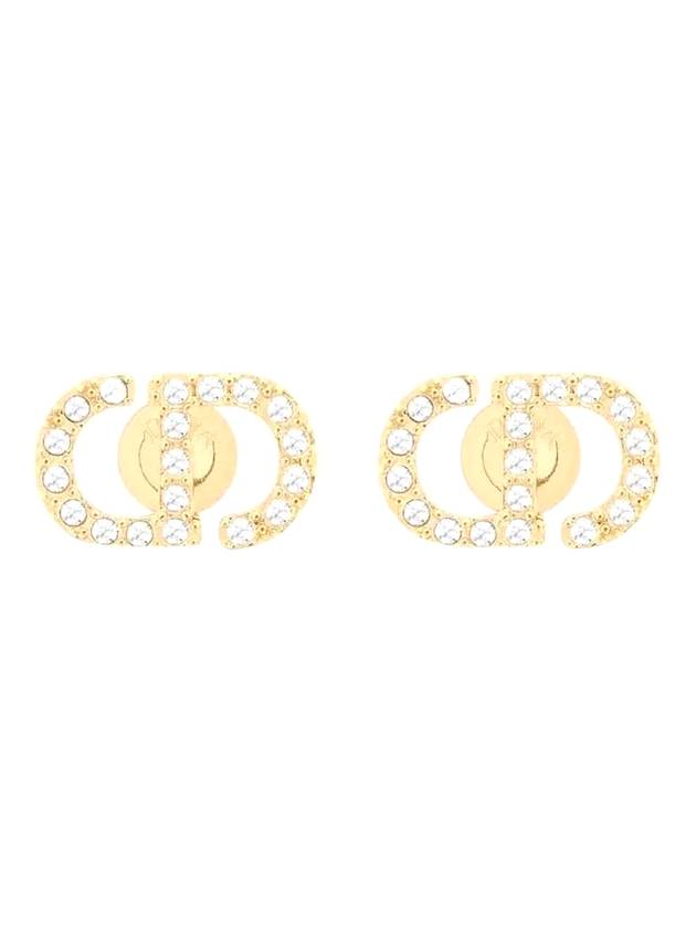 Petit CD Crystal Mini Stud Earrings Gold - DIOR - BALAAN 1