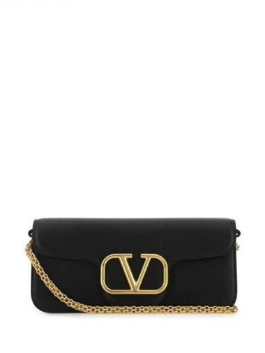 V logo leather chain shoulder bag - VALENTINO - BALAAN 1