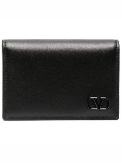 V Logo Signature Card Wallet Black - VALENTINO - BALAAN 2