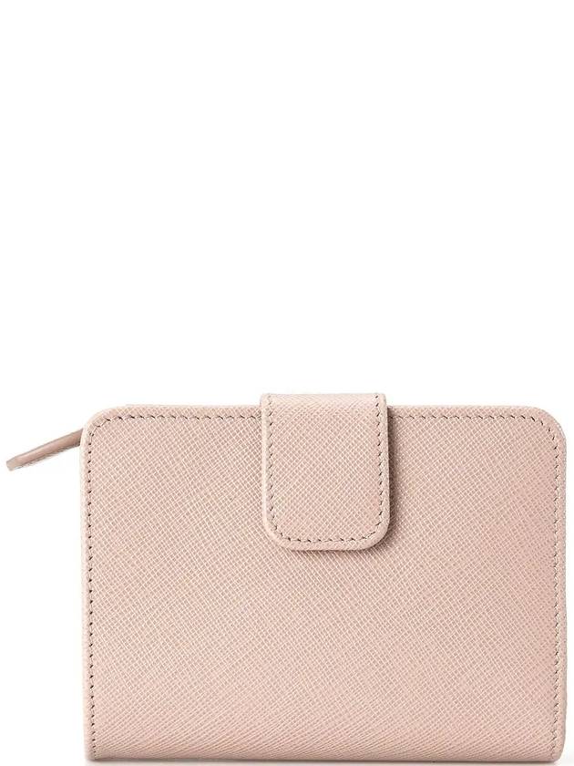 Small Logo Saffiano Leather Bicycle Wallet Pink - PRADA - BALAAN.