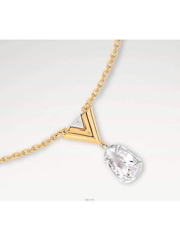 V For Vuitton Necklace Gold - LOUIS VUITTON - BALAAN 3