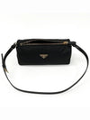 Triangle Logo Geometric Pouch Shoulder Bag Black - PRADA - BALAAN 3