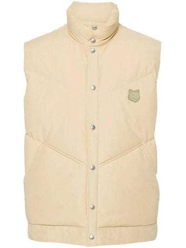 Bold Fox Head Quilted Gilet Vest Beige - MAISON KITSUNE - BALAAN 1