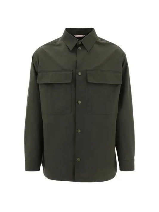 Two Pocket Long Sleeve Shirt Khaki - VALENTINO - BALAAN 1