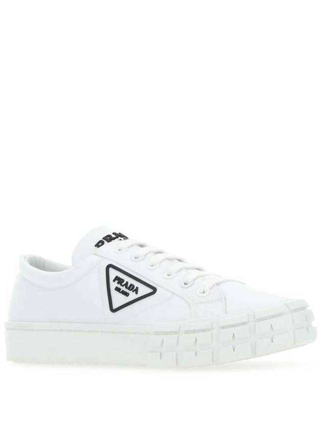 Triangle Logo Cassetta Wheel Low Top Sneakers White - PRADA - BALAAN 3