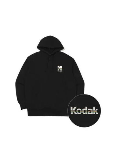 KODAK Apparel Rainbow Semi Overfit Hooded Sweatshirt BLACK - KODO - BALAAN 1