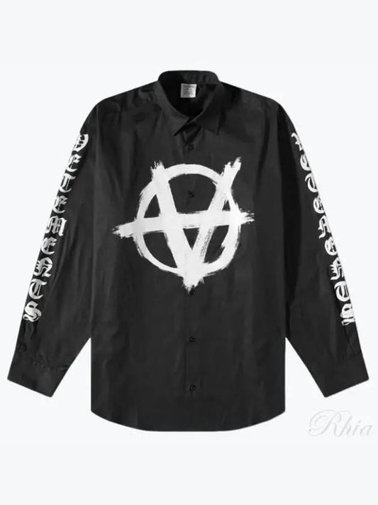23 Double Anarchy Logo Shirt UE63SH171B Black White - VETEMENTS - BALAAN 2