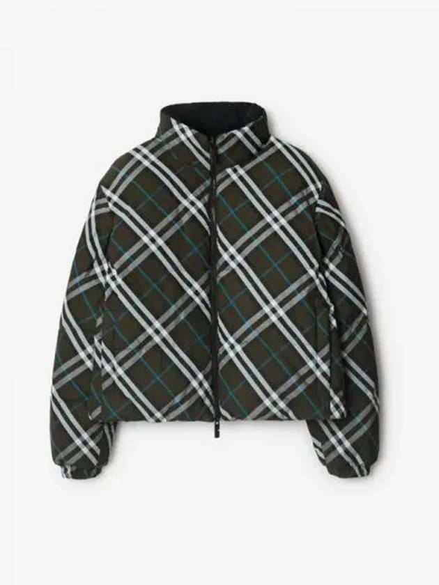 Check Reversible Down Padding Green - BURBERRY - BALAAN 2