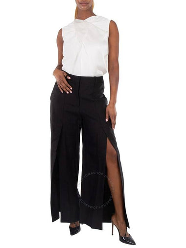 Burberry Wide-Leg Slit-Detail Trouser, Brand Size 8 (US Size 6) - BURBERRY - BALAAN 1