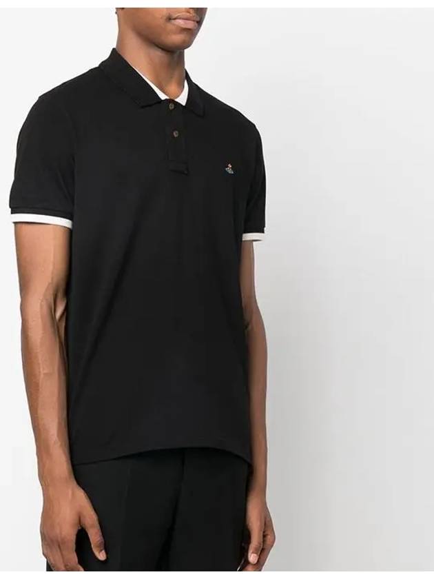 ORB logo embroidery PK shirt black - VIVIENNE WESTWOOD - BALAAN.