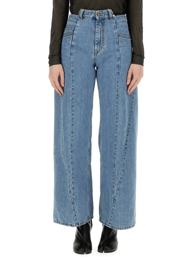 Women's Stone Washing Panel Wide Jeans Blue - MAISON MARGIELA - BALAAN 2