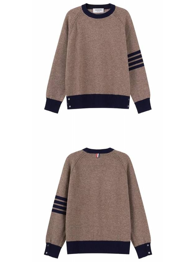 Wool 4 Bar Pullover Knit Top Medium Brown - THOM BROWNE - BALAAN 5