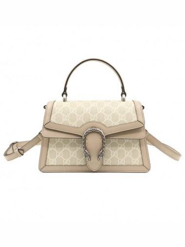 Women s Gucci 739496 GG Beige White Supreme Canvas Dionysus Top Handle 2WAY gt bag Gangbuk used luxury goods - GUCCI - BALAAN 1