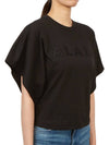 Logo Print Crew Neck Cotton Short Sleeve T-Shirt Black - ALAIA - BALAAN 6