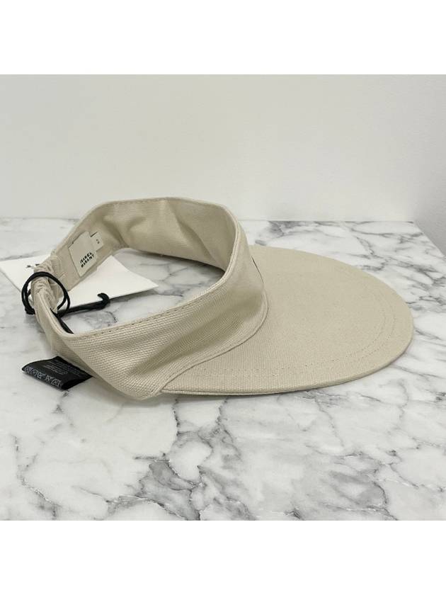 TYRY Tyree Logo Visor Cap Hat Ecru Black CQ004XFA A3C05A ECBK - ISABEL MARANT ETOILE - BALAAN 4