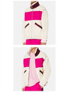 Heart Logo Fleece Fur Zip-Up Jacket Off-White Fuchsia - AMI - BALAAN 5