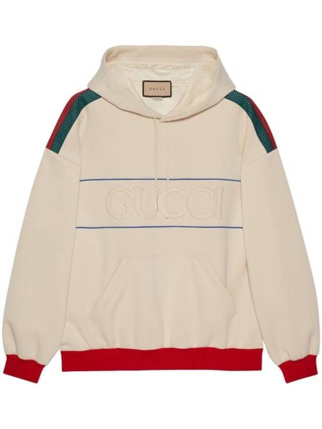 Embroidered Logo Wag Neoprene Hoodie Ivory - GUCCI - BALAAN 1