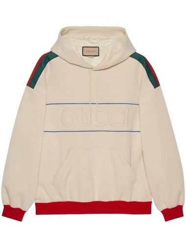 Embroidered Logo Wag Neoprene Hoodie Ivory - GUCCI - BALAAN 1