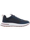 Logo Technical Knit Low-Top Sneakers Charcoal Blue - LORO PIANA - BALAAN 3