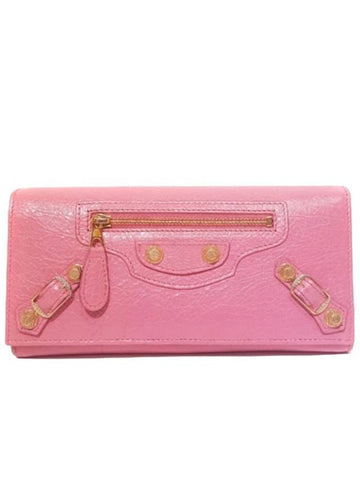 Women s 253054 Pink Leather New Giant Long Wallet - BALENCIAGA - BALAAN 1