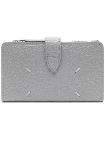 Iconic Stitch Leather Card Wallet Grey - MAISON MARGIELA - BALAAN 1