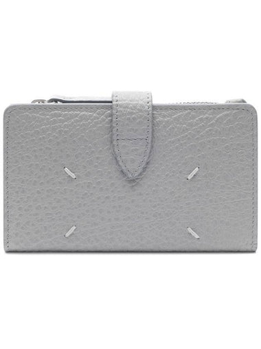 Iconic Stitch Leather Card Wallet Grey - MAISON MARGIELA - BALAAN 1