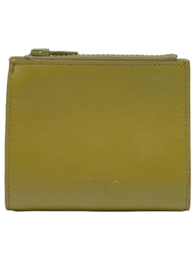 MM6 Logo Zip Around Half Wallet Green Glow - MAISON MARGIELA - BALAAN 1