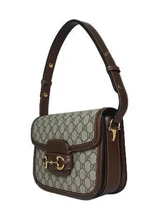 602204 GG Supreme Canvas Brown Leather 1955 Gold Horsebit Shoulder and Cross Bag - GUCCI - BALAAN 3