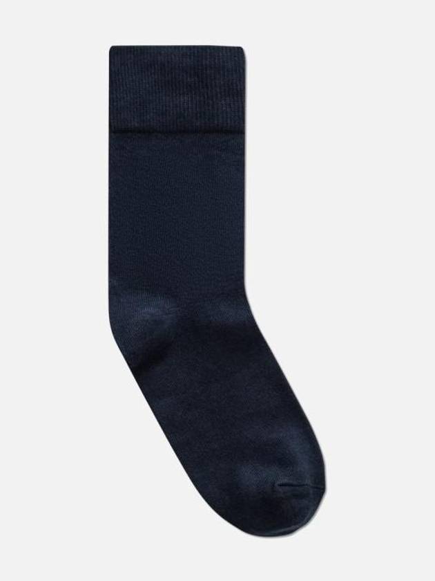 Tri Color Fox Logo Cotton Socks Navy - MAISON KITSUNE - BALAAN 3