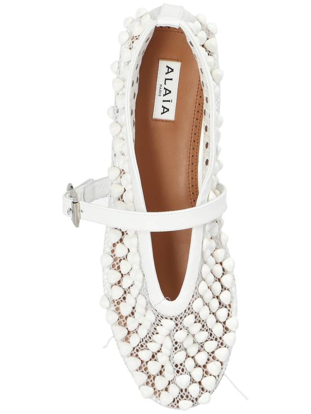 Alaïa Ballet Flats With Decorative Finish, Women's, White - ALAIA - BALAAN 6