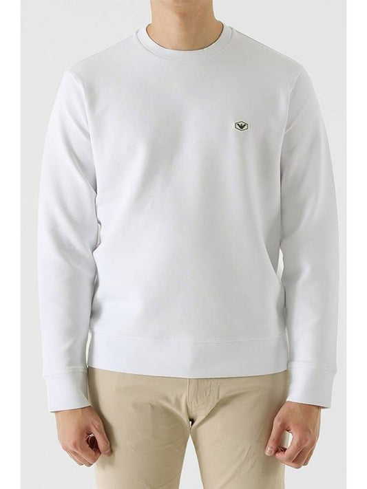 Logo Patch Sweatshirt White - EMPORIO ARMANI - BALAAN 2